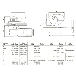 Якорная лебедка Quick Prince DP2 1000Вт 12В цепь 8мм с барабаном (FSDP21012D08B00, 10252539)
