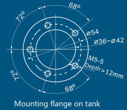 Датчик уровня 700 мм, 10-190 Ом, фланец SAE (5 отв) KUS (10252178)