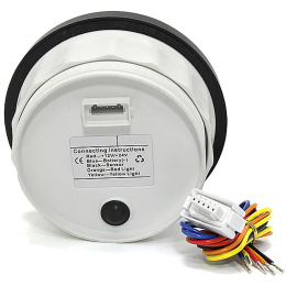 Указатель положения руля (Аксиометр) 85 мм белый/нерж (WS) (KY09105)