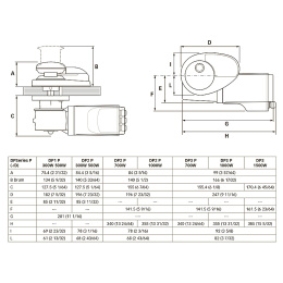 Якорная лебедка Quick Prince DP2 300Вт 12В цепь 6мм с барабаном (FSDP20312D06B00, 10252531)