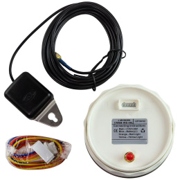 GPS-спидометр аналоговый 0-60 узлов, бел/нерж, выносная антенна, 85 мм KUS