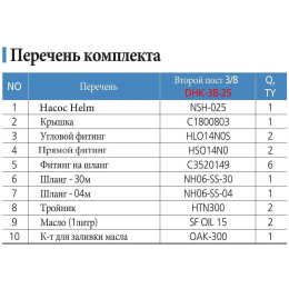 Гидравлическая система для установки второго поста управления 200-450 л.с. Sea First (DHK-38-25)