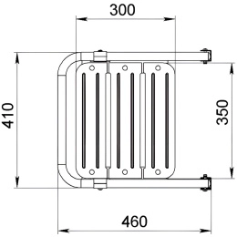 Платформа кормовая с трапом 3 ступени черные (040203BT)