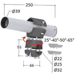 Держатель спиннинга сквозной на леер, алюминий (030630T)
