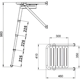 Платформа кормовая с трапом 4 ступени черные (040204BT, 10269508)