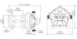 Помпа водоподающая мембранная SeaFlo 12В 19 л/мин 4.2 бар 8А (SFDP1-050-060-51)