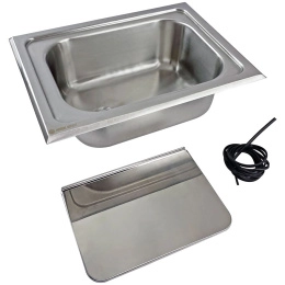 Мойка квадратная 463x348x150 мм стальная крышка Marine Rocket (MR573BSS)