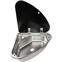 Мойка угловая 480x480x145 мм правая стекл крышка Marine Rocket (MR610RSS)