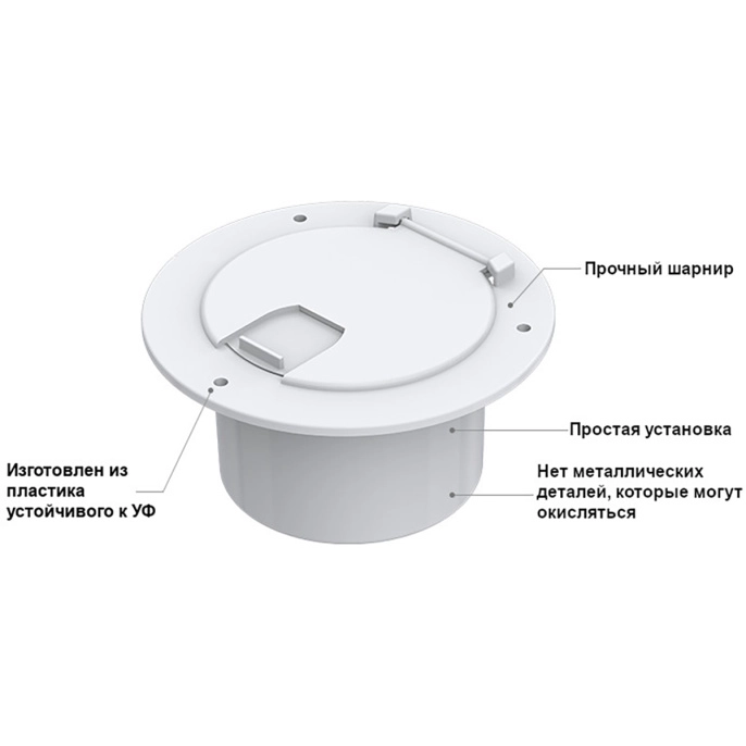 Смотровой лючок 127 мм (5") белый SeaFlo (SFCH1-052-03)