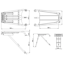 Платформа носовая с трапом 3 ступени белые (040245WT)