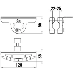 Площадка для блесен с креплением на леер 22-25 мм (030681T)