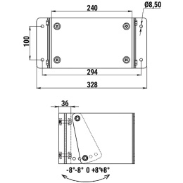 Транец выносной с регулировкой угла наклона для ПЛМ до 12 л.с. (040415T)
