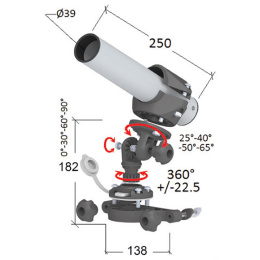 Держатель спиннинга сквозной на Т-образный профиль быстросъемный, алюминий (030646T)