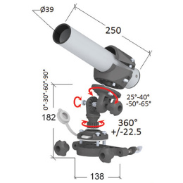 Держатель спиннинга сквозной на Т-образный профиль быстросъемный, нержавеющая сталь (030647Т)
