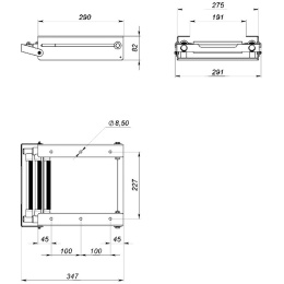 Трап телескопический выдвижной с фиксирующим механизмом 3 серых ступени 291 мм (040140GT)
