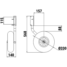 Комплект колес транцевых 310 мм Zn (060206T, 10269421)