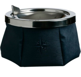 Пепельница нескользящая Marine Business темно-синяя, нерж. сталь и исск. кожа (30101, 10254680)