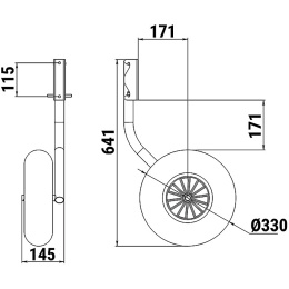 Комплект колес транцевых 310 мм быстросъёмных усиленных Zn (060218T, 10269419)