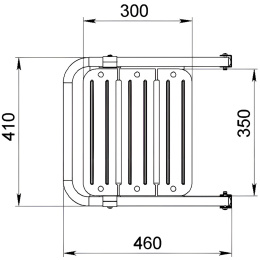 Платформа кормовая с трапом 3 ступени черные (040203BT)