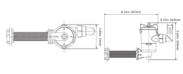 Аэратор горизонтальный 12В 800GPH (45 л/мин) SeaFlo (SFBP1-G800-05, 10264273)