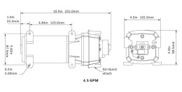 Помпа водоподающая мембранная SeaFlo 12В 17 л/мин 2.8 бар 6А (SFDP1-045-040-41)