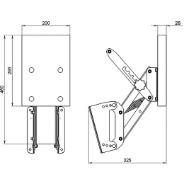 Транец выносной с регулировкой угла наклона для ПЛМ до 15 л.с. (45 кг) ФБС (040404T)
