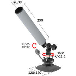 Держатель спиннинга торцевой на баллон быстросъемный, алюминий (030636T)