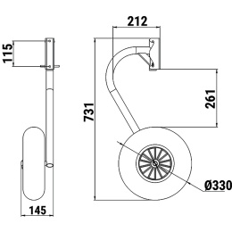 Комплект колес транцевых 310 мм быстросъёмных для НЛ типа Солар (060216T, 10269374)