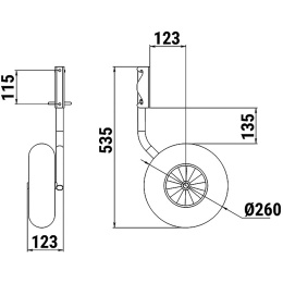 Комплект колес транцевых 260 мм быстросъёмных Zn (060217T, 10269427)