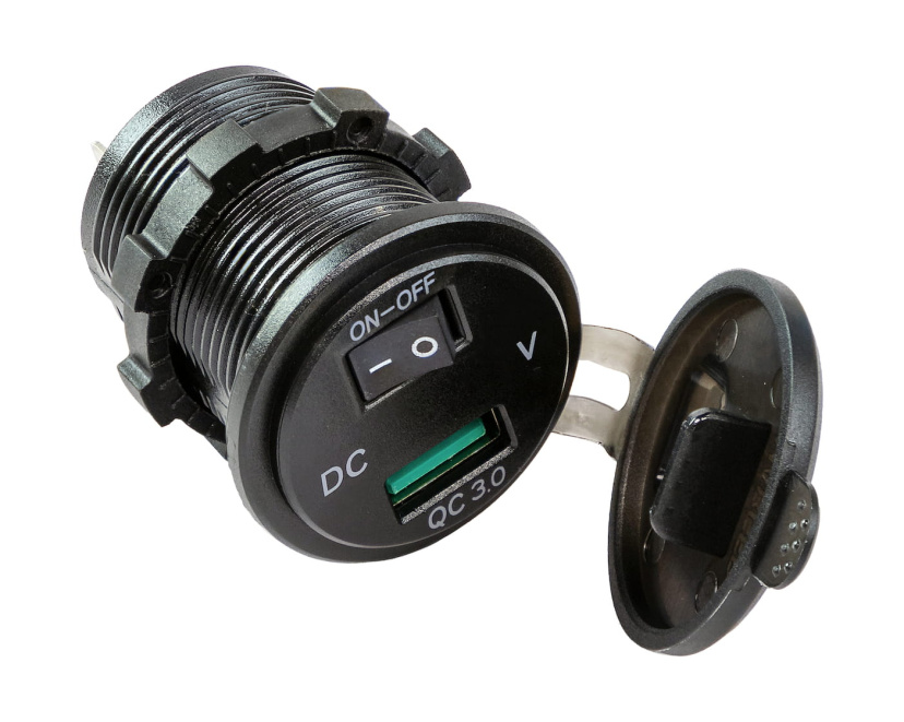 Разъем USB Charger QC3.0 с вольтметром