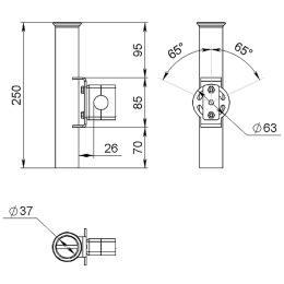 Держатель спиннинга 250х40х32 поворотный АМГ (030628T)