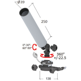 Держатель спиннинга торцевой на Т-образный профиль быстросъемный, алюминий (030648T)