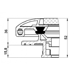 Люк палубный сдвижной Альбатрос ACR (акрил) 850x800 (030805T)