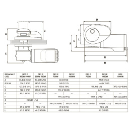 Якорная лебедка Quick Prince DP2 700Вт 12В цепь 8мм с барабаном (FSDP20712D08B00, 10252535)