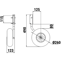 Комплект колес транцевых 260 мм Zn (060205T, 10269420)