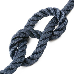 Трос швартовый 10мм*9м 3-прядный нагрузка 2500 кг синий Петроканат (115009P)
