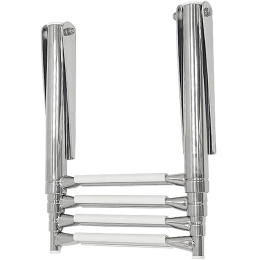 Трап телескопический складной узкий 4 белых ступени 264 мм (040162WT)