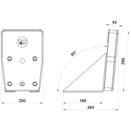Транец выносной для ПЛМ до 12 л.с., доска из ПНД (горизонтальный) (040417T)