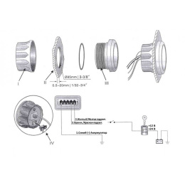 Спидометр под трубку Пито 0-55 узлов бел/нерж (WS) KUS (KY18101)
