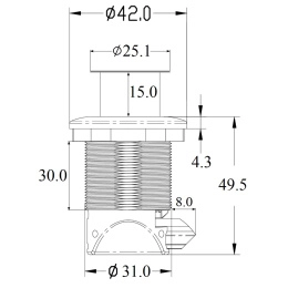 Врезной замок-защелка с кнопкой (push-pull) (10251087)