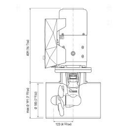 Подруливающее устройство Quick 6 кВт, 95 кгс, 24 В, 185 мм (10248130)