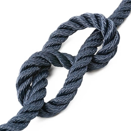 Трос швартовый 12мм*9м 3-прядный нагрузка 2900 кг синий Петроканат (115010P)