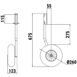 Комплект колес транцевых 260 мм быстросъёмных для НЛ типа Ротан (060213T, 10269401)