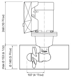 Подруливающее устройство Quick 2,2 кВт, 40 кгс, 12 В, 140 мм (10247317)